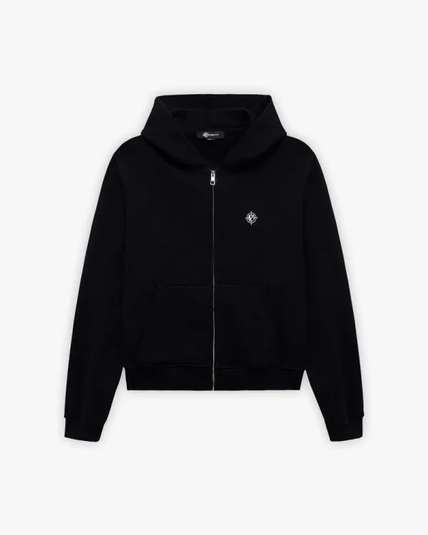 Softs zip hoodie black - Avenue Wear