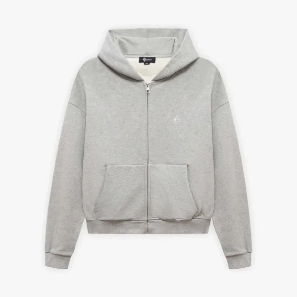 Softs zip hoodie grey melange - Avenue Wear