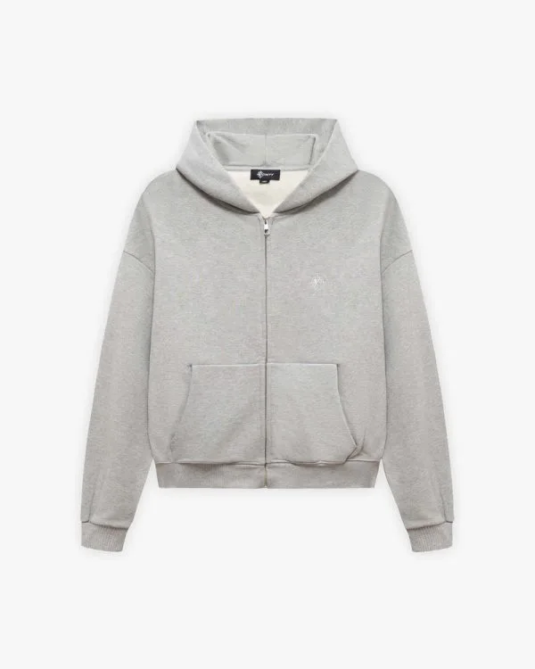 Softs zip hoodie grey melange - Avenue Wear