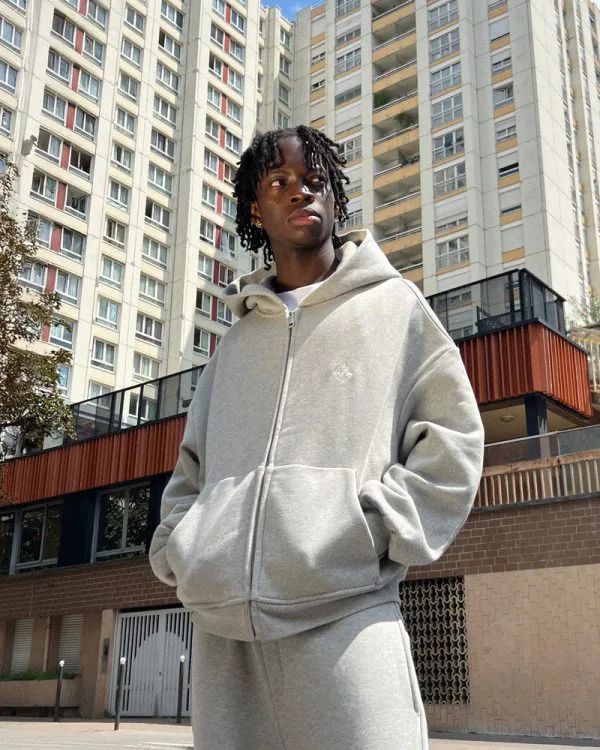 SOFTS ZIP-HOODIE GREY MELANGE - Sweats & Hoodies - streetwear Avenue Wear