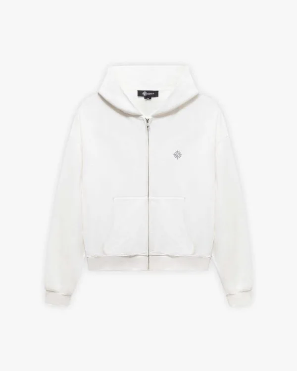 Softs zip hoodie white - Avenue Wear