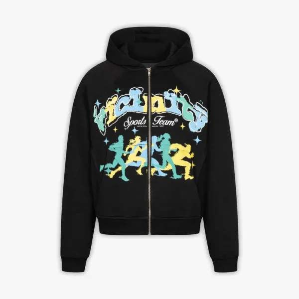 Sports team inside out zip hoodie black - Avenue Wear