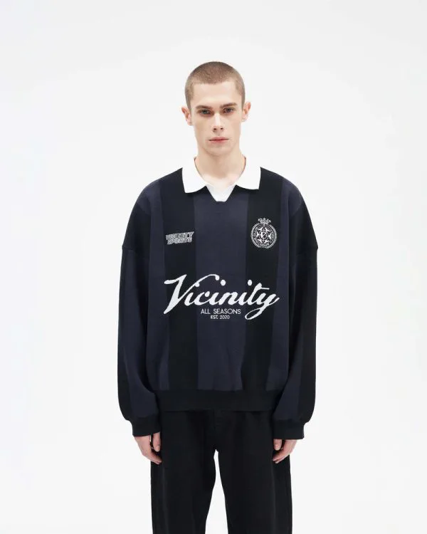 SPORTS TEAM JERSEY KNIT BLACK - Jerseys - streetwear Avenue Wear