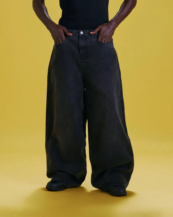 THE BAGGY DENIM GREY - Pantalons & Jorts - streetwear Avenue Wear