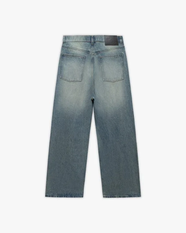 THE BAGGY DENIM PETROL WASHED - Pantalons & Jorts - streetwear Avenue Wear
