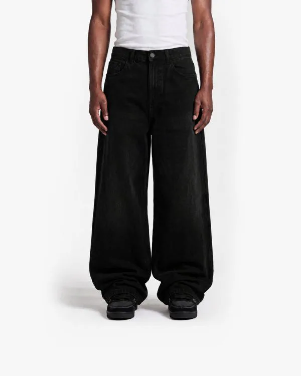 THE BAGGY DENIM PURE BLACK - Pantalons & Jorts - streetwear Avenue Wear