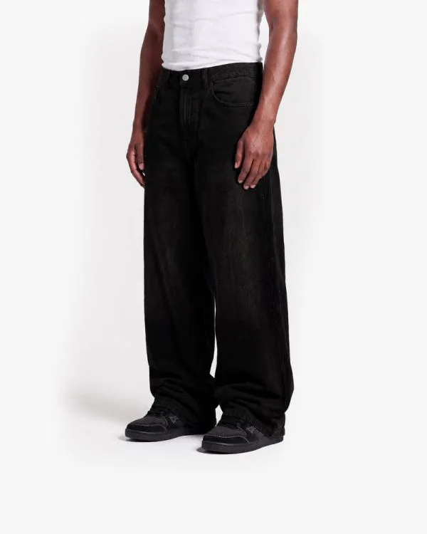 THE BAGGY DENIM PURE BLACK - Pantalons & Jorts - streetwear Avenue Wear