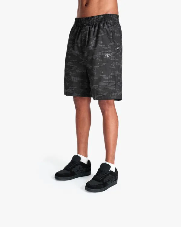 TRACK SHORTS DOTTED CAMO BLACK - Pantalons & Jorts - streetwear Avenue Wear