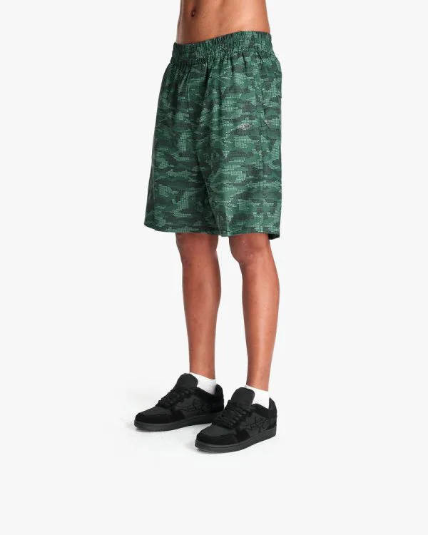 TRACK SHORTS DOTTED CAMO GREEN - Pantalons & Jorts - streetwear Avenue Wear