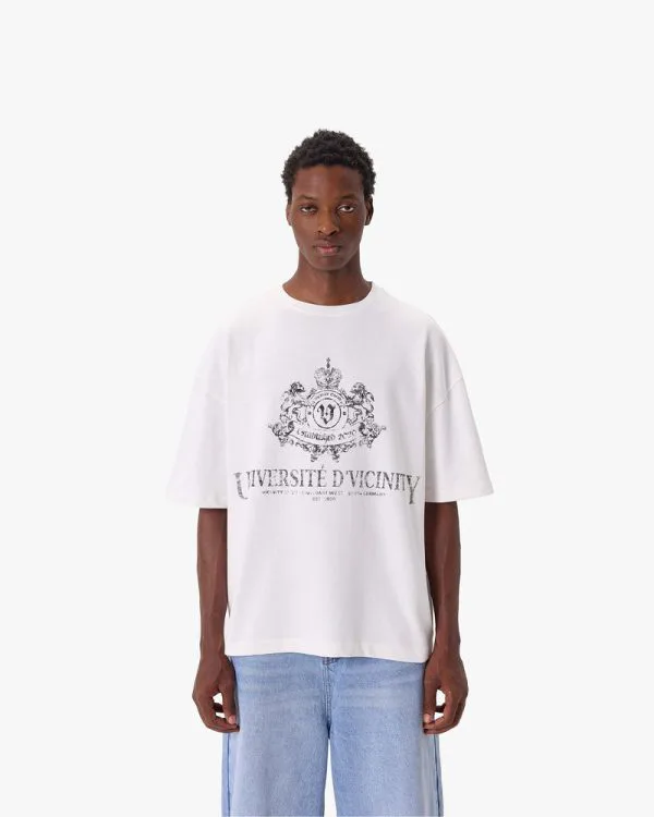UNIVERSITE D' TEE WHITE - Sweats & Hoodies - streetwear Avenue Wear