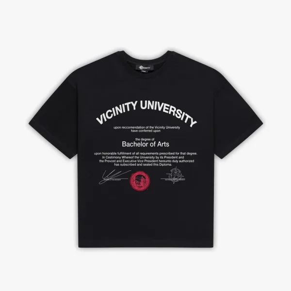 University tee black - Avenue Wear