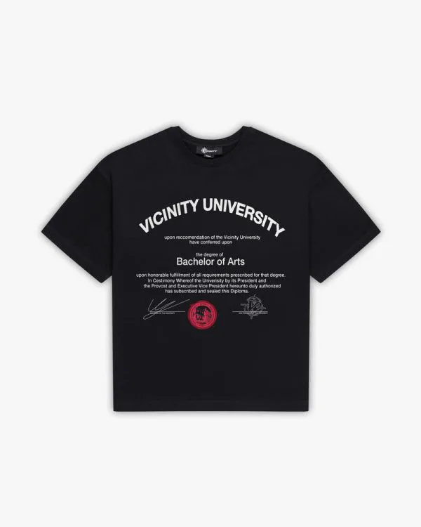 University tee black - Avenue Wear