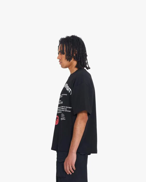UNIVERSITY TEE BLACK - T-Shirts - streetwear Avenue Wear