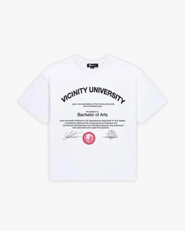 University tee white - Avenue Wear