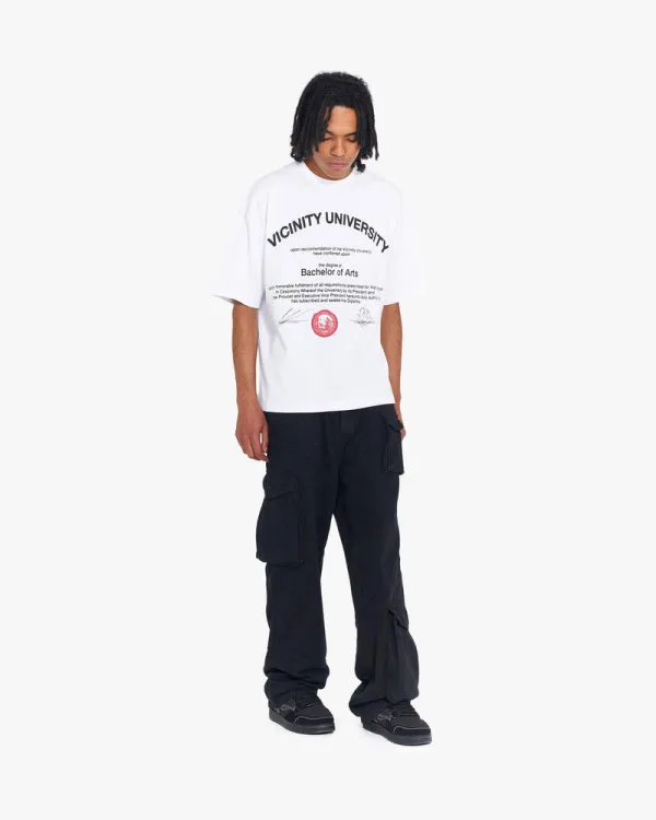 UNIVERSITY TEE WHITE - T-Shirts - streetwear Avenue Wear