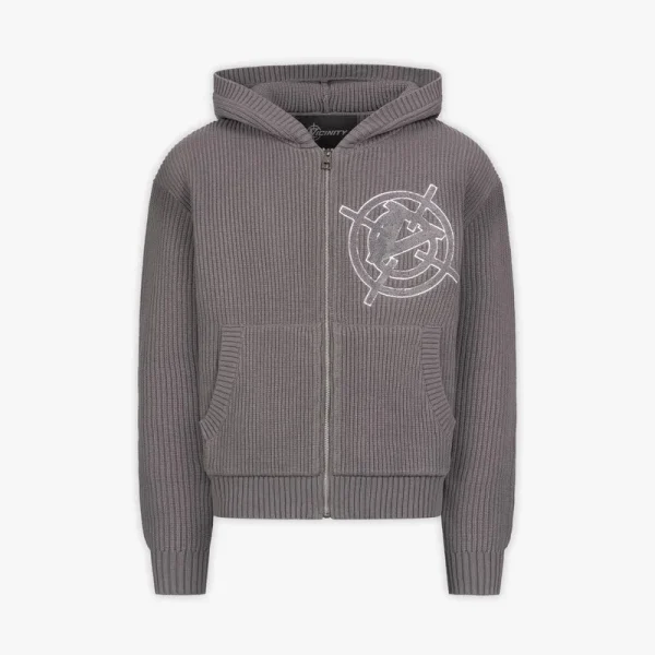 Avenue knit zip hoodie ash grey - Avenue Wear