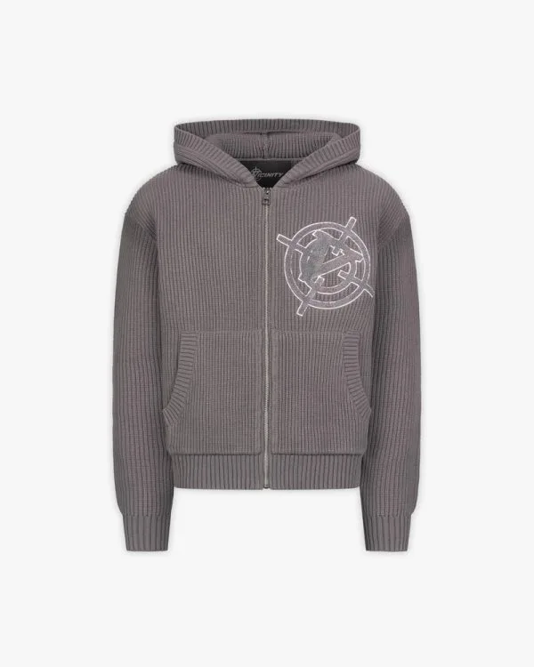 Avenue knit zip hoodie ash grey - Avenue Wear