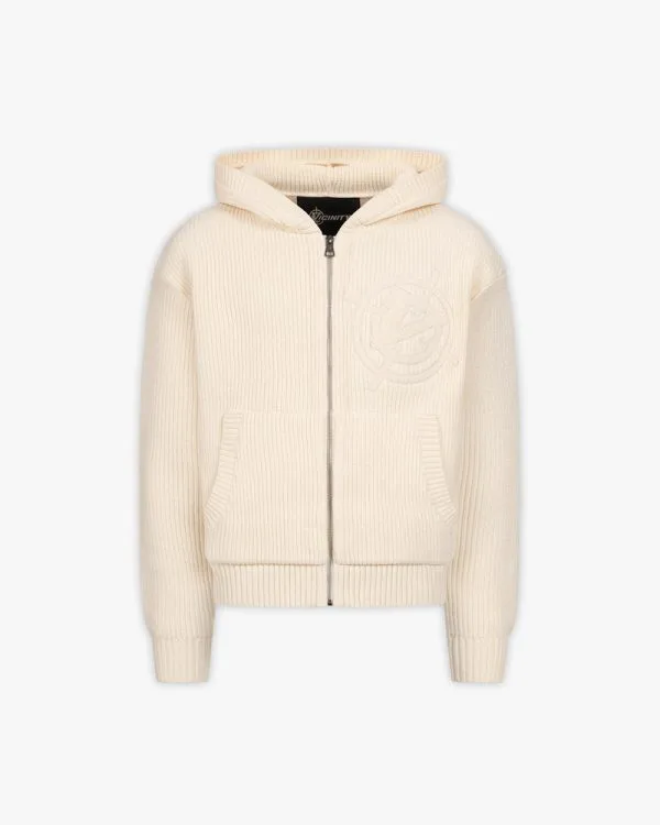 Avenue knit zip hoodie beige - Avenue Wear