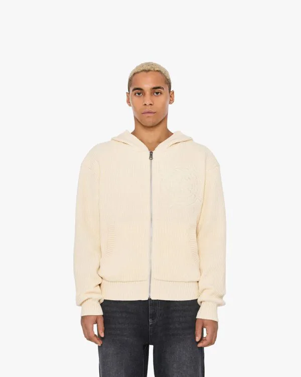 Avenue KNIT ZIP HOODIE BEIGE - Sweats & Hoodies - streetwear Avenue Wear
