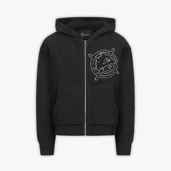 Avenue knit zip hoodie black - Avenue Wear