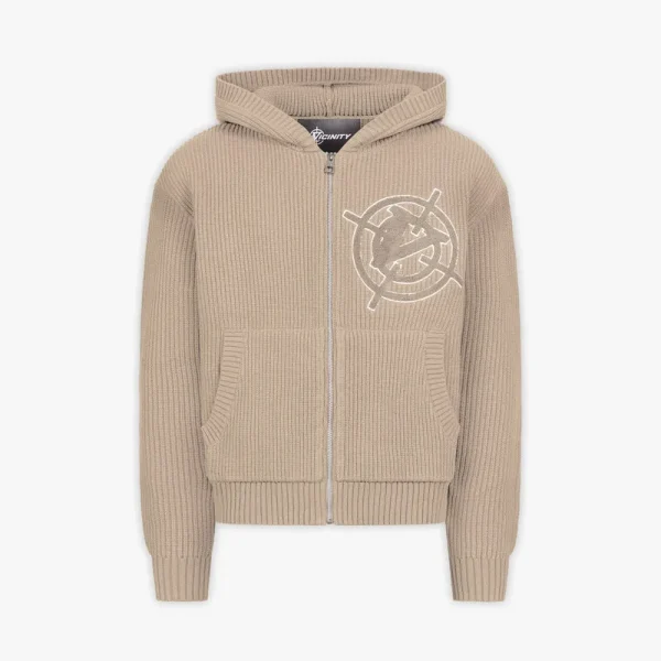 Avenue knit zip hoodie dune - Avenue Wear