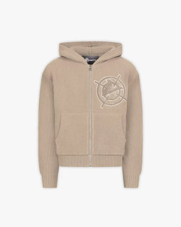 Avenue knit zip hoodie dune - Avenue Wear