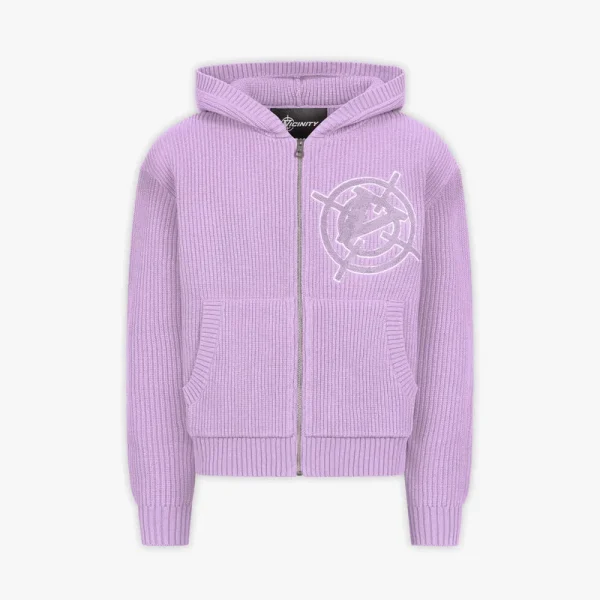 Avenue knit zip hoodie lavender - Avenue Wear
