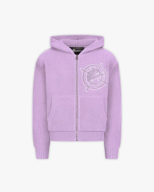 Avenue knit zip hoodie lavender - Avenue Wear