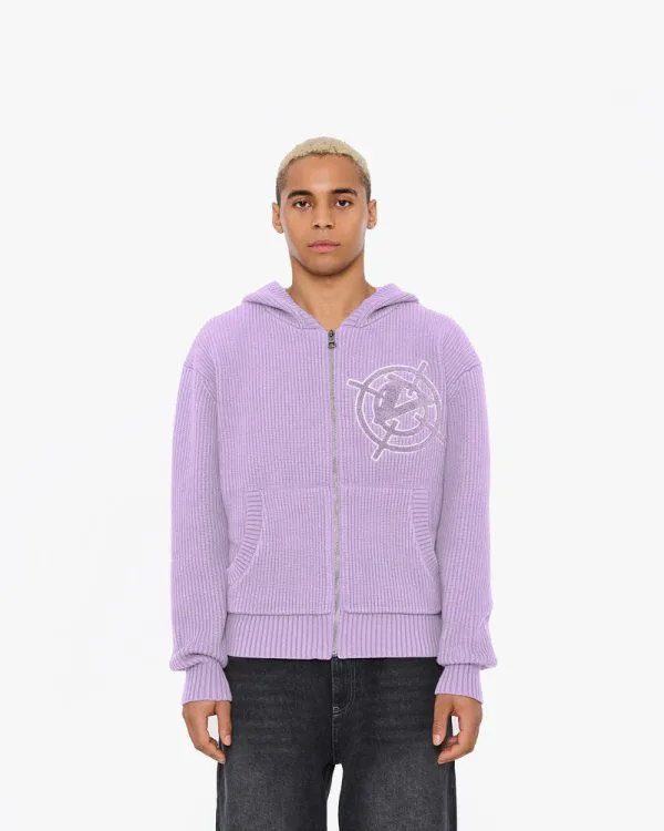 Avenue KNIT ZIP HOODIE LAVENDER - Sweats & Hoodies - streetwear Avenue Wear