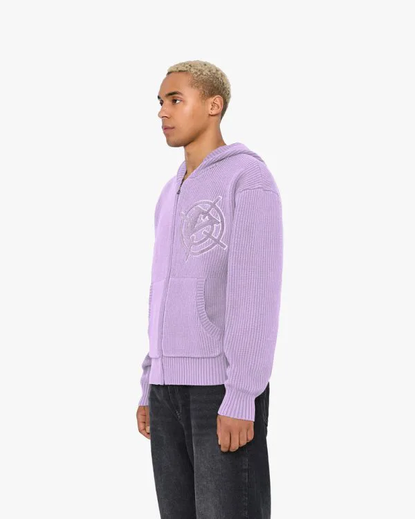 Avenue KNIT ZIP HOODIE LAVENDER - Sweats & Hoodies - streetwear Avenue Wear