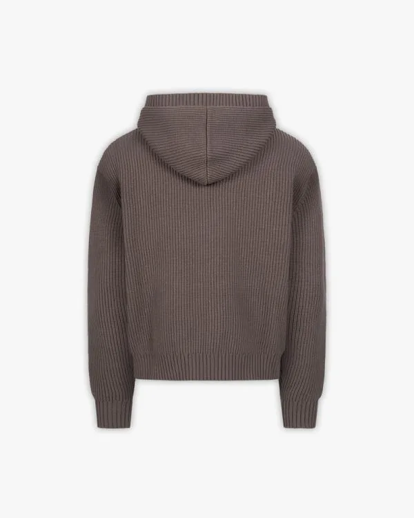 Avenue KNIT ZIP HOODIE MUD BROWN - Sweats & Hoodies - streetwear Avenue Wear