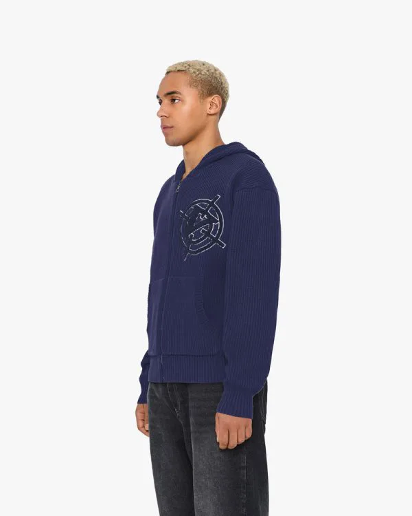 Avenue KNIT ZIP HOODIE NAVY - Sweats & Hoodies - streetwear Avenue Wear