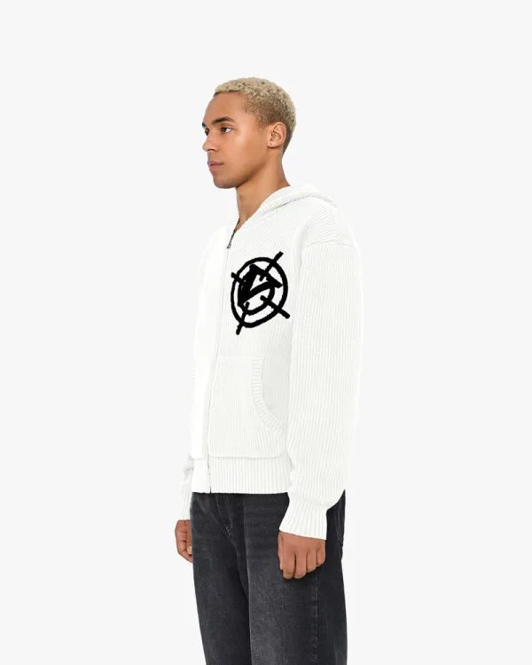 Avenue KNIT ZIP HOODIE WHITE - Sweats & Hoodies - streetwear Avenue Wear