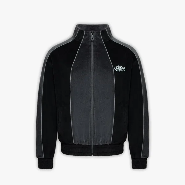 Velours track jacket black - Avenue Wear