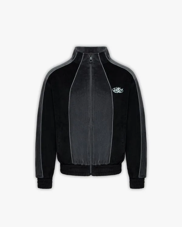 Velours track jacket black - Avenue Wear