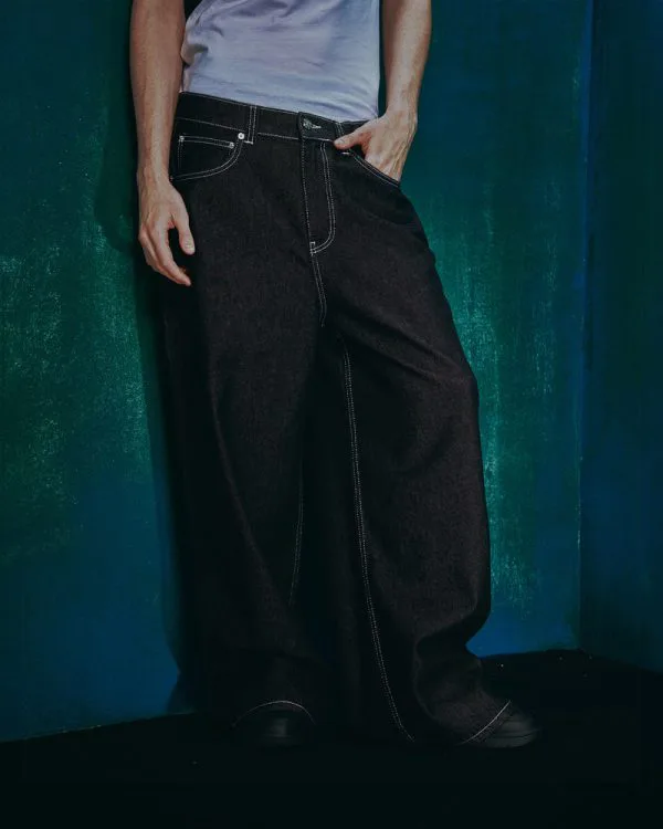 VOLUME DENIM RAW BLACK - Pantalons & Jorts - streetwear Avenue Wear