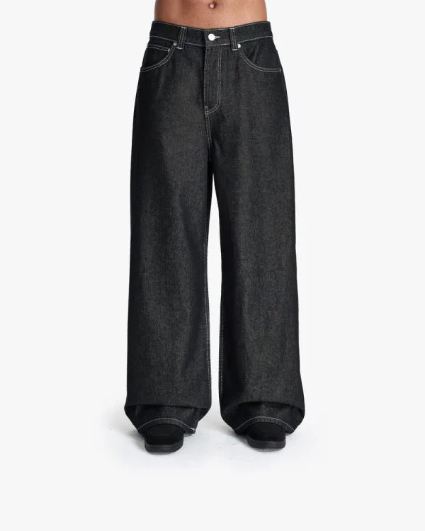VOLUME DENIM RAW BLACK - Pantalons & Jorts - streetwear Avenue Wear