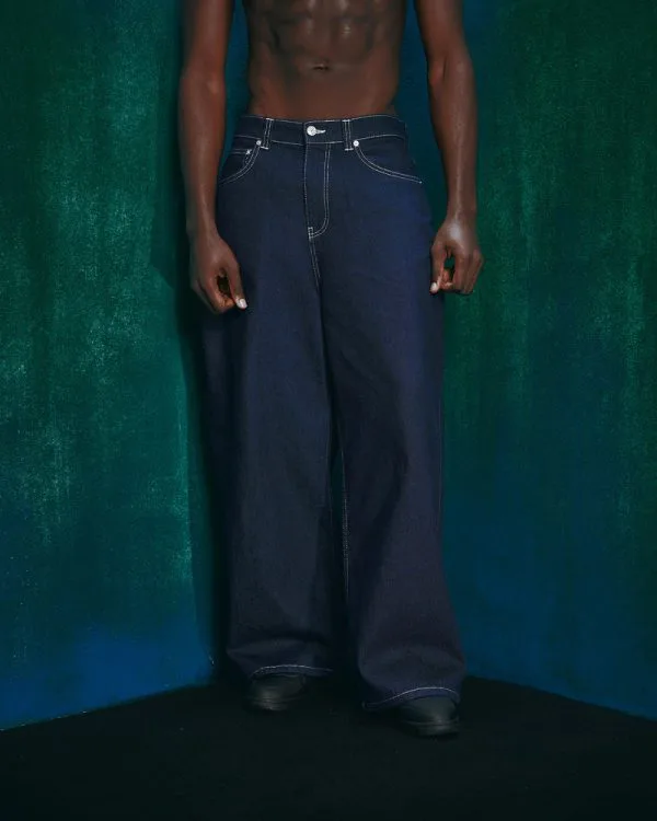 VOLUME DENIM RAW BLUE - Pantalons & Jorts - streetwear Avenue Wear