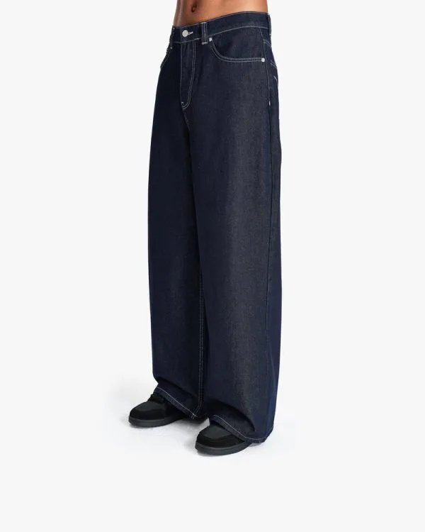 VOLUME DENIM RAW BLUE - Pantalons & Jorts - streetwear Avenue Wear
