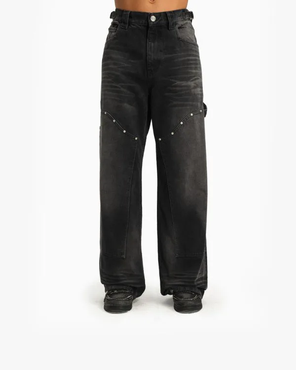 WILD SOUTH CARPENTER DENIM COAL - Pantalons & Jorts - streetwear Avenue Wear