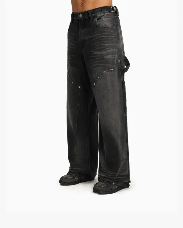 WILD SOUTH CARPENTER DENIM COAL - Pantalons & Jorts - streetwear Avenue Wear