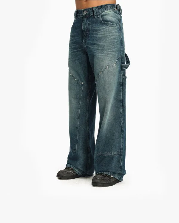WILD SOUTH CARPENTER DENIM LAKE - Pantalons & Jorts - streetwear Avenue Wear