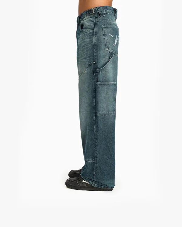 WILD SOUTH CARPENTER DENIM LAKE - Pantalons & Jorts - streetwear Avenue Wear