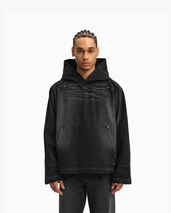 WILD SOUTH DENIM HOODIE COAL - Pantalons & Jorts - streetwear Avenue Wear