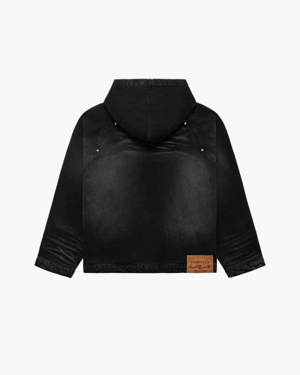 WILD SOUTH DENIM HOODIE COAL - Pantalons & Jorts - streetwear Avenue Wear