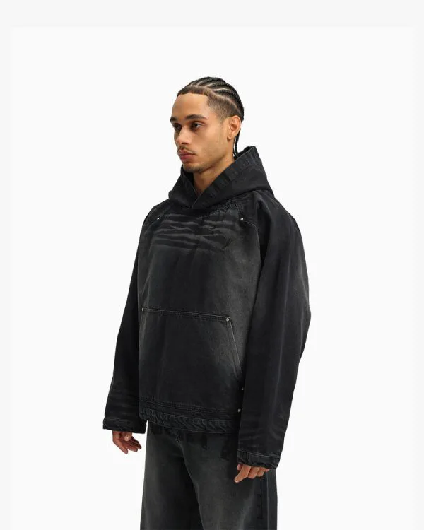 WILD SOUTH DENIM HOODIE COAL - Pantalons & Jorts - streetwear Avenue Wear