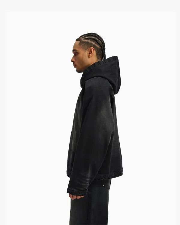 WILD SOUTH DENIM HOODIE COAL - Pantalons & Jorts - streetwear Avenue Wear