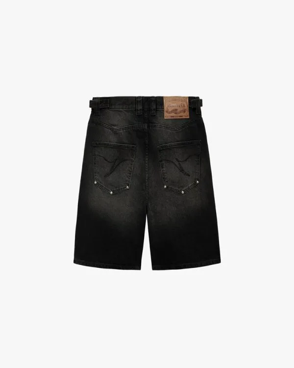 WILD SOUTH DENIM JORTS COAL - Pantalons & Jorts - streetwear Avenue Wear