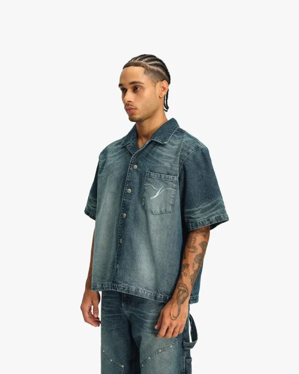 WILD SOUTH DENIM SHIRT LAKE - Pantalons & Jorts - streetwear Avenue Wear