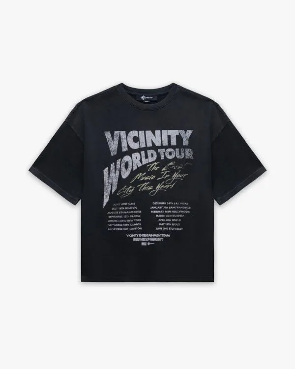World tour tee vintage black - Avenue Wear